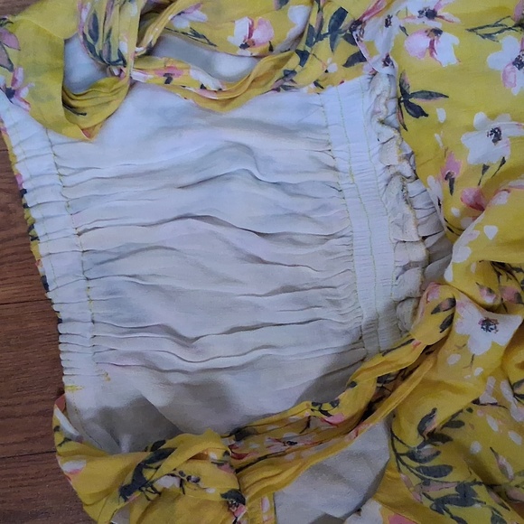 Floral Yellow Womens Maxi Dress - Picture 8 of 10